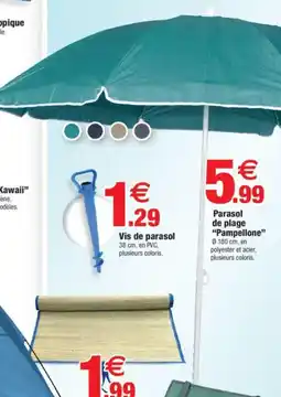 Bazarland Parasol de plage Pampellone offre