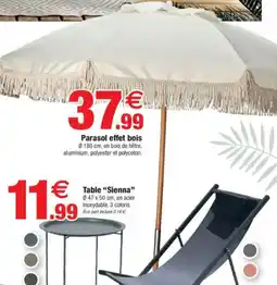 Bazarland Parasol effet bois offre