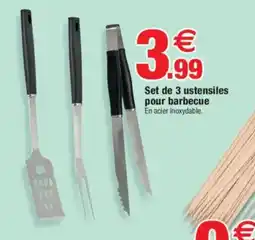 Bazarland Set de 3 ustensiles pour barbecue offre