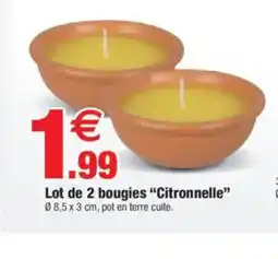 Bazarland Lot de 2 bougies Citronnelle offre