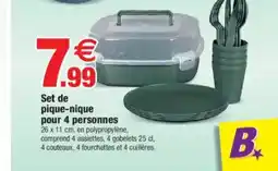 Bazarland Set de pique-nique pour 4 personnes offre