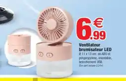 Bazarland Ventilateur brumisateur LED offre