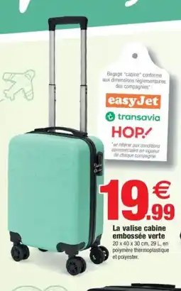 Bazarland La valise cabine embossée verte offre