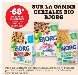 Super U BJORG Sur la gamme cereales bio offre