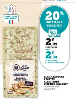 Super U Flammekueche recette alsacienne offre