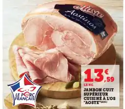 Super U AOSTE Jambon cuit supérieur cuisiné à l'os offre