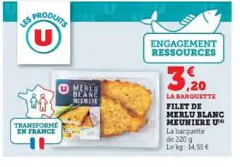 Super U Filet de merlu blanc meuniere u offre