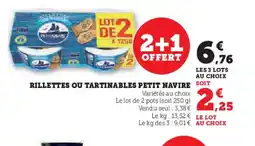 Super U PETIT NAVIRE Rillettes ou tartinables offre