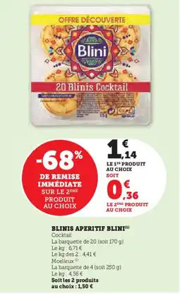 Super U BLINI Blinis aperitif offre