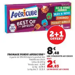 Super U APERICUBE fromage fondu offre