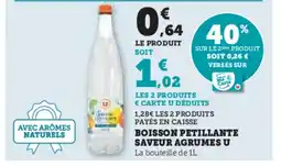 Super U Boisson petillante saveur agrumes u offre