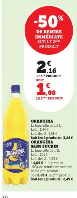 Super U ORANGINA offre
