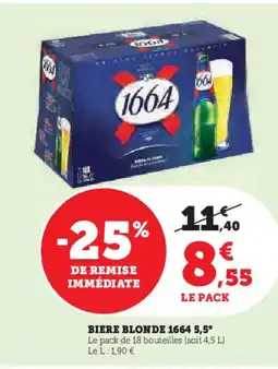 Super U 1664 Biere blonde offre