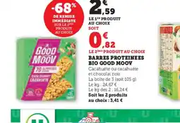 Super U GOOD MOOV Barres proteinees bio offre