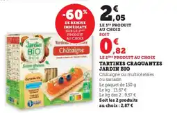 Super U JARDIN BIO Tartines craquantes offre