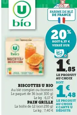 Super U Biscottes u bio offre