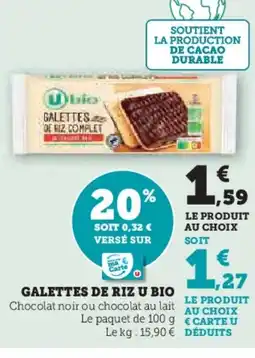 Super U Galettes de riz u bio offre
