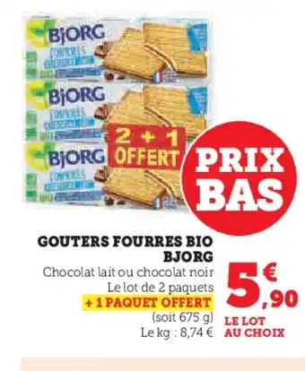Super U BJORG Gouters fourres bio offre