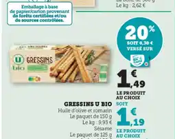 Super U Gressins u bio offre