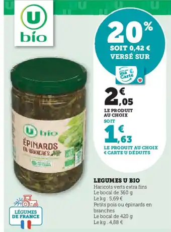 Super U Legumes u bio offre
