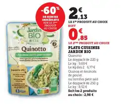 Super U JARDIN BIO Plats cuisines offre