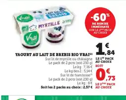 Super U VRAI Yaourt au lait de brebis bio offre
