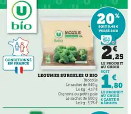 Super U Legumes surgeles u bio offre