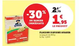 Super U QUAKER Flocons d'avoine offre
