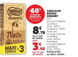 Super U NESTLE DESSERT Chocolat offre