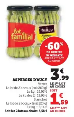 Super U D'AUCY Asperges offre