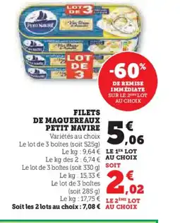 Super U PETIT NAVIRE Filets de maquereaux offre