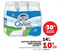 Super U LACTEL Lait de chevre uht demi-ecreme offre