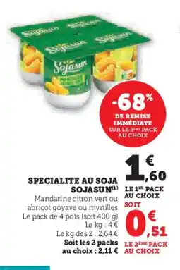 Super U SOJASUN Specialite au soja offre
