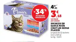 Super U Eminces de sauce pour chat les repas plaisir offre