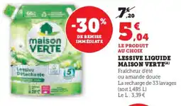 Super U MAISON VERTE Lessive liquide offre