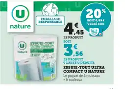 Super U Essuie tout ultra compact u nature offre
