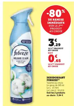 Super U FEBREZE Desodorisant offre