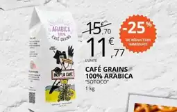 E.Leclerc CAFÉ GRAINS 100% ARABICA SOTOCO offre