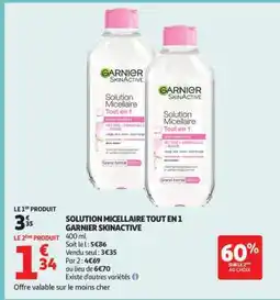 Auchan Solution Micellaire Tout En 1 Garnier Skinactive offre