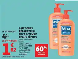 Auchan LAIT CORPS RÉPARATEUR MIXA INTENSIF PEAUX SÈCHES offre