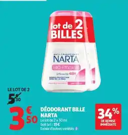 Auchan Déodorant Bille Narta offre