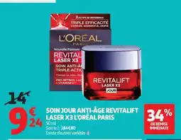 Auchan SOIN JOUR ANTI-ÂGE REVITALIFT LASER X3 L'ORÉAL PARIS offre