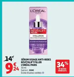 Auchan Sérum Visage Anti-Rides Revitalift Filler L'oréal Paris offre