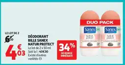Auchan Déodorant Bille Sanex Natur Protect offre
