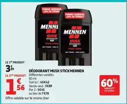Auchan DÉODORANT MUSK STICK MENNEN offre