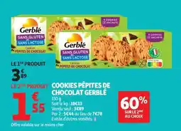 Auchan COOKIES PÉPITES DE CHOCOLAT GERBLÉ offre