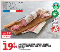 Auchan Saucisson réduit en matière grasse offre