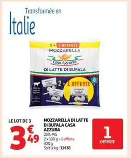 Auchan MOZZARELLA DI LATTE DI BUFALA CASA AZZURA offre
