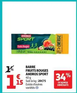 Auchan Barre Fruits Rouges Andros Sport offre