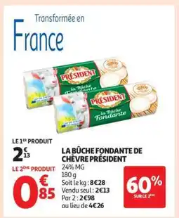 Auchan La Bûche Fondante De Chèvre Président offre